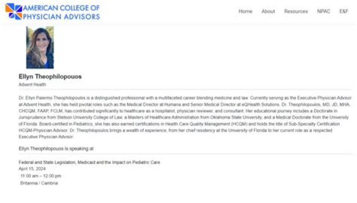 Dr. Ellyn (Palermo) Theophilopoulos, MD – Palm Harbor, FL