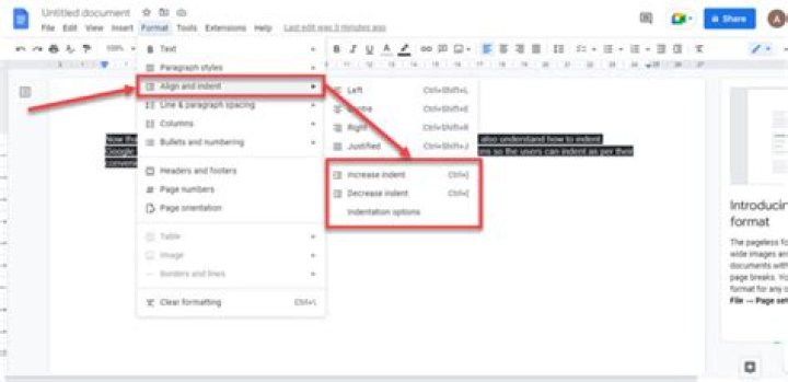 How do you indent on google docs