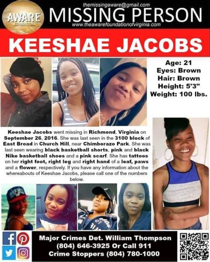 
Is Keeshae Jacobs Found Yet Gone Missing From Richmond, Help Post On Facebook 