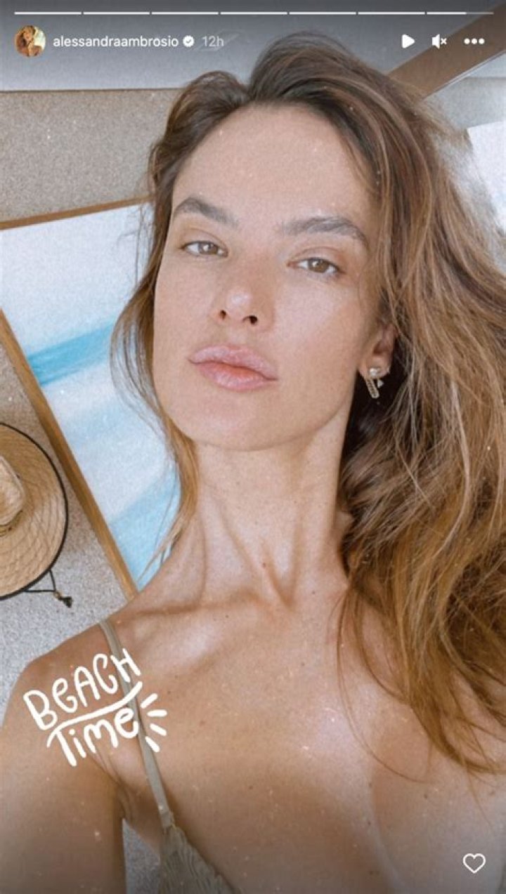 Alessandra Ambrosio in Bathing Suit Has "Beach Time" — Celebwell