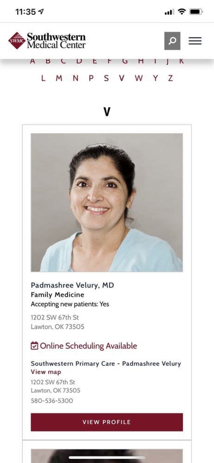 Dr. Padmashree Velury, MD – Lawton, OK