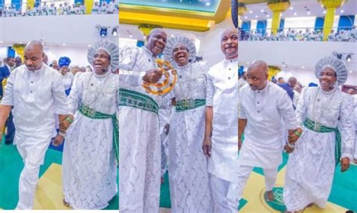 
“You’re The Most Amazing Person” Esther Ajayi Showers Praises On MC Oluomo As He Wins Heart In Her Church 